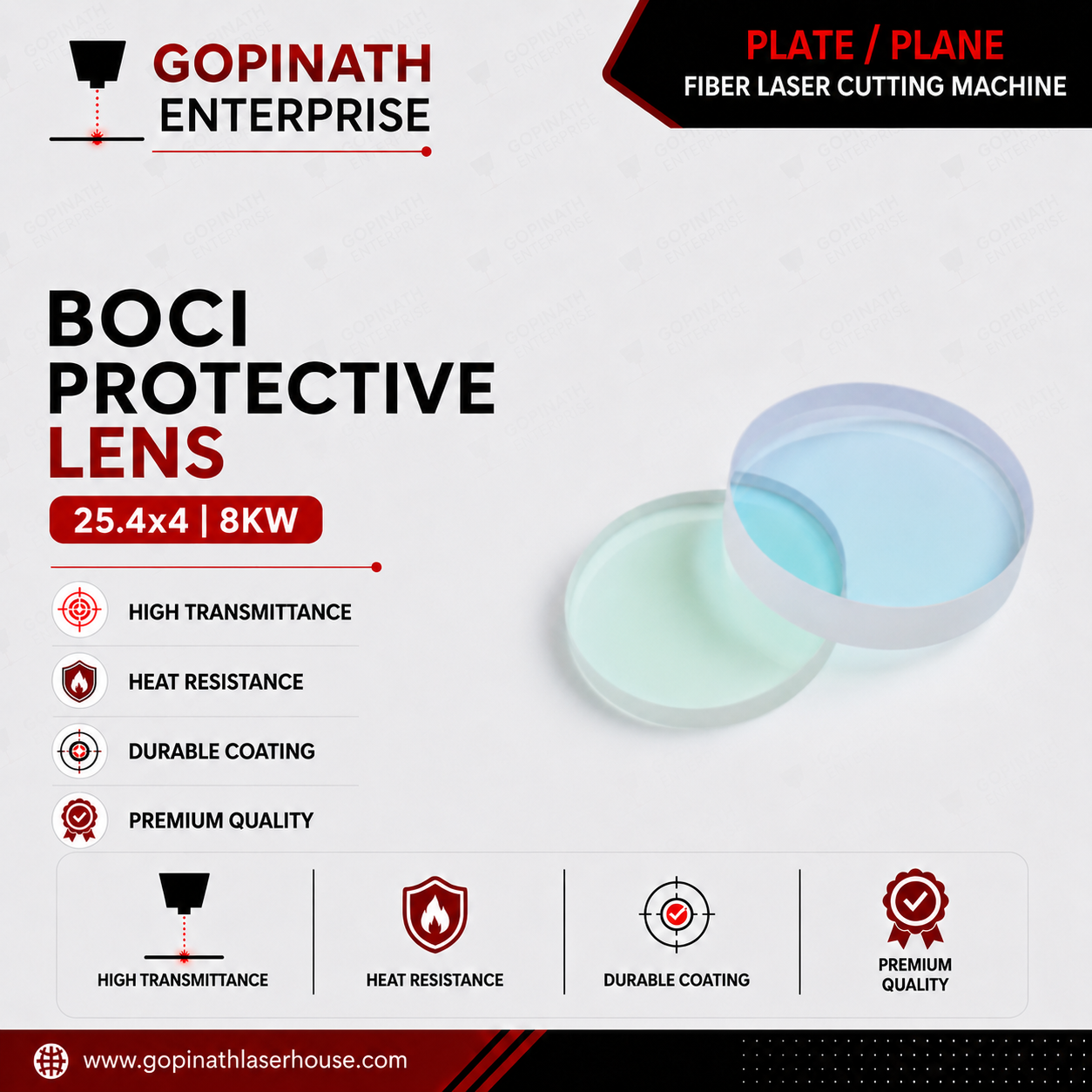 Protective Lens BOCI | 25.4x4 | 8KW
