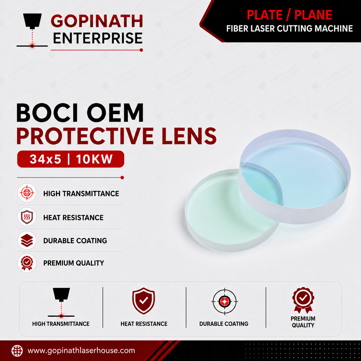 BOCI OEM Protective Lens 34x5 (10kw)